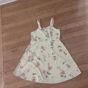 Love Cameron Girls Floral Sundress Dress Size 7-8 Yellow Button Front Sleeveless